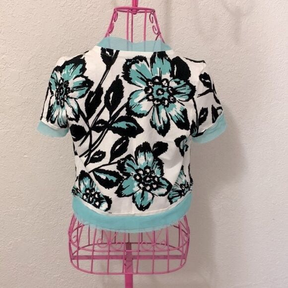 I-N-C black and blue floral sweater cover up - Picture 4 of 16